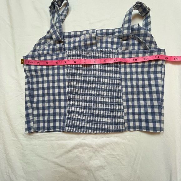 John Galt / Brandy Melville Gingham Crop top in Light Blue - VGUC - Picture 9 of 9